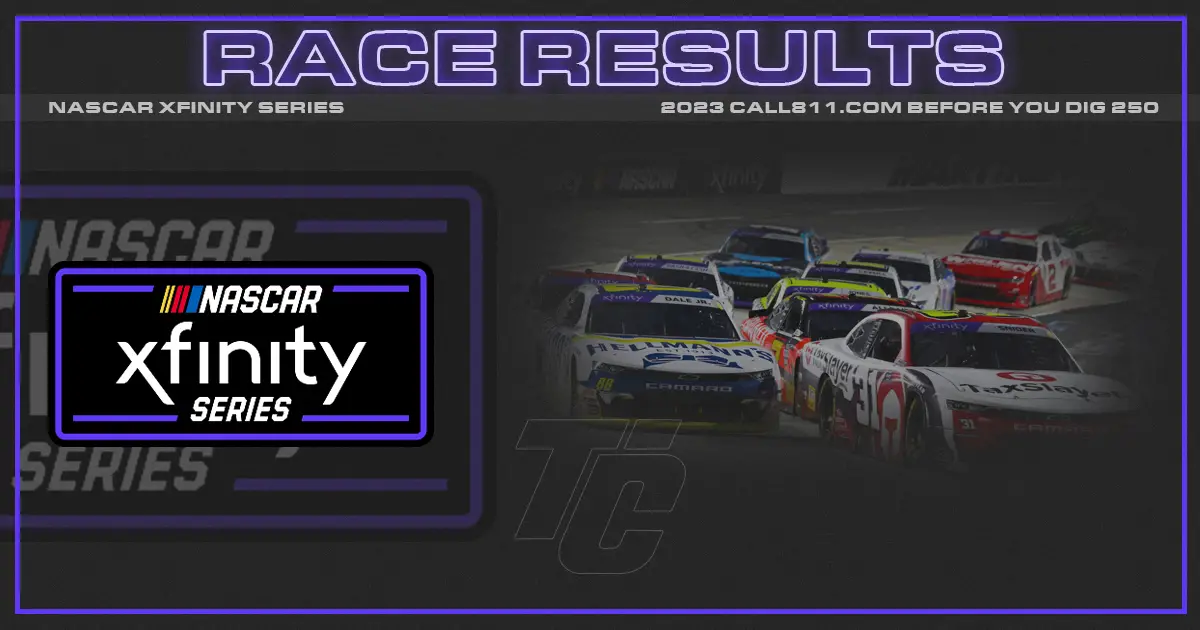 Call 811 Before You Dig 250 race results NASCAR Xfinity Martinsville results