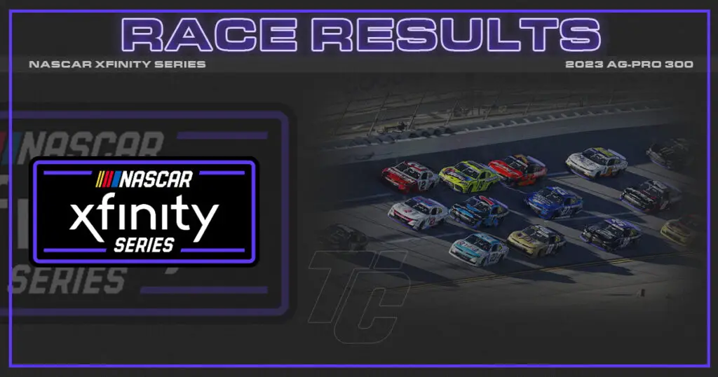 NASCAR Xfinity Series AgPro 300 at Talladega Race Results