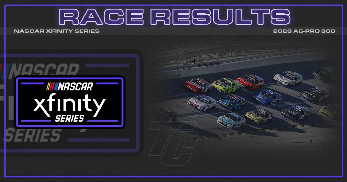 Ag-Pro 300 race results NASCAR Xfinity Talladega results Ag-Pro 300 Talladega results