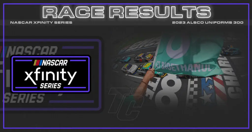 NASCAR Xfinity Alsco Uniforms 300 at Charlotte Race Results