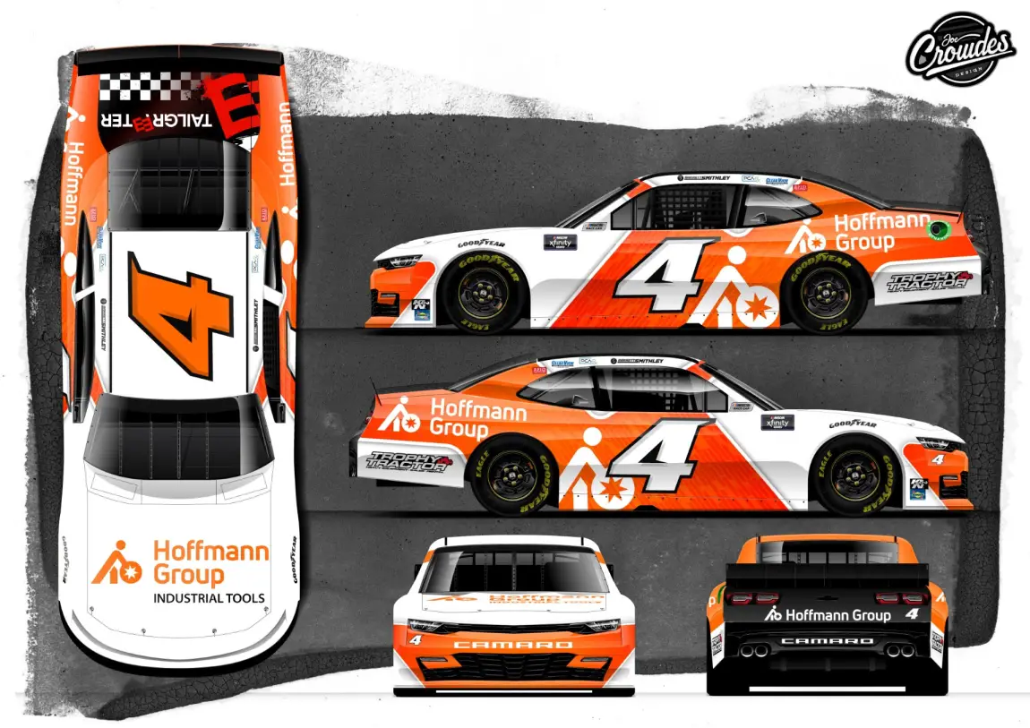 Garrett Smithley the Hoffmann Group sponsorship NASCAR Xfinity Series Charlotte 2023 JD Motorsports