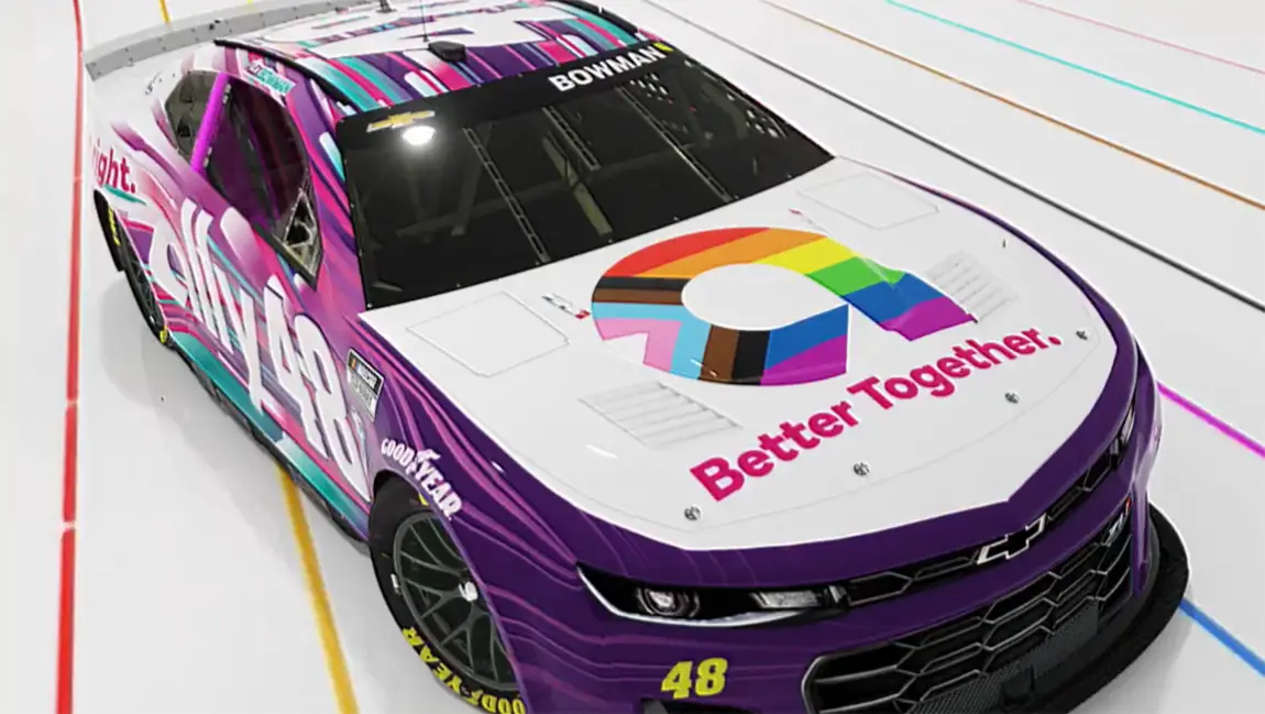 Alex Bowman LGBTQ+ car Ally LGBTQ+ Sonoma Raceway car