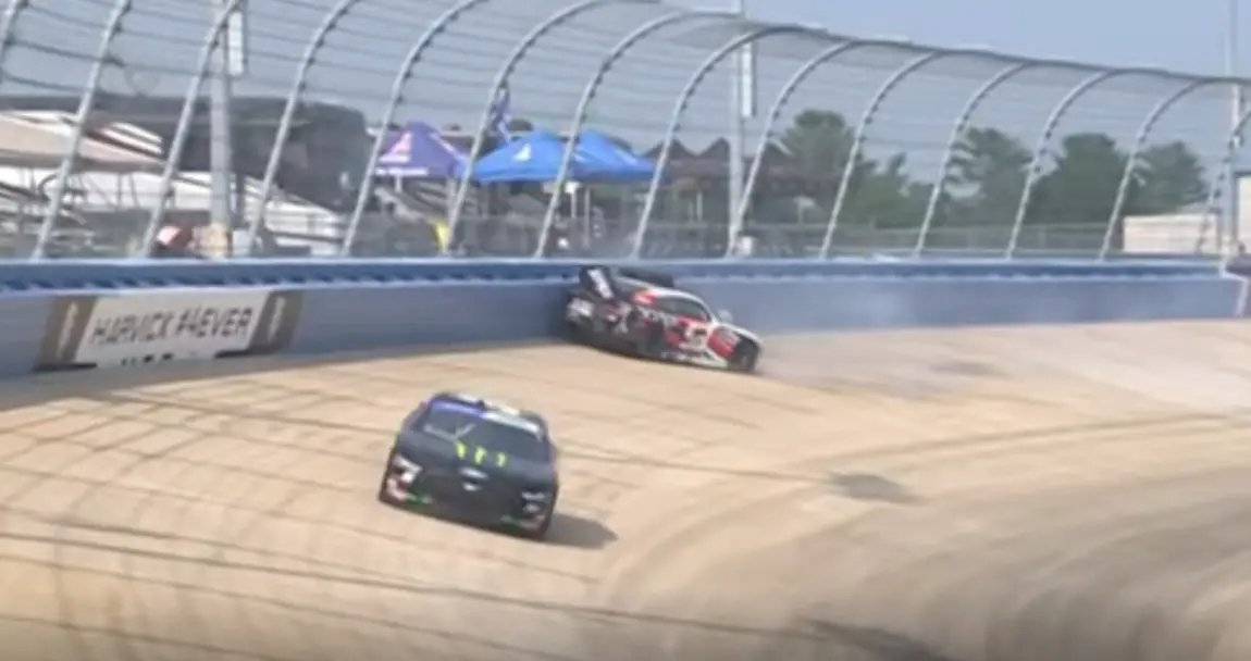 CJ McLaughlin crash Nashville practice NASCAR Xfinity Series video Riley Herbst