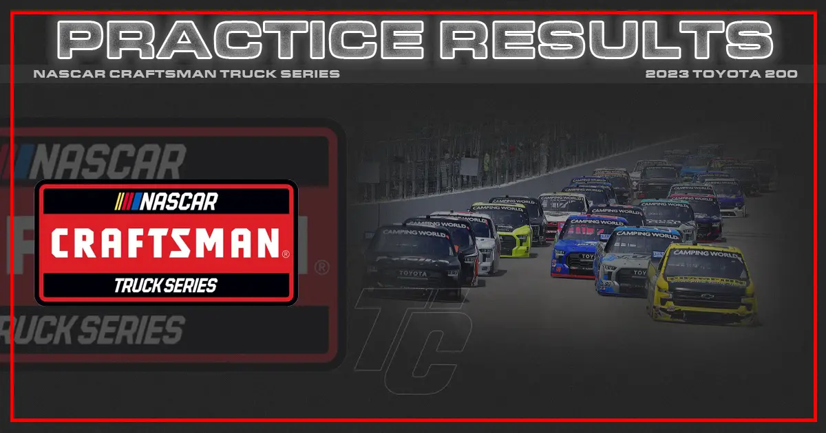 NASCAR Truck practice results NASCAR Truck practice Gateway Toyota 200 practice results