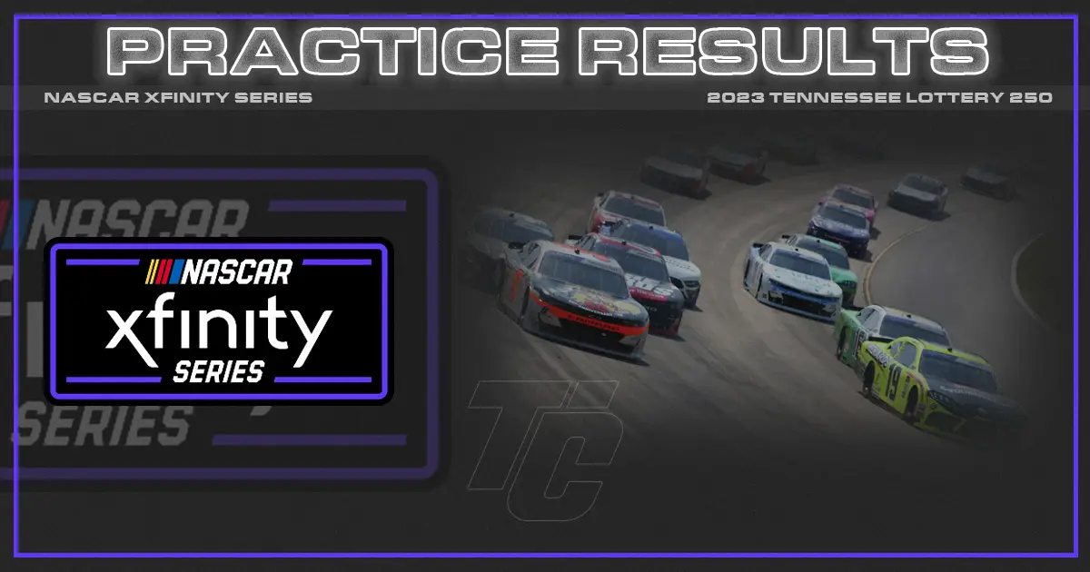 NASCAR Xfinity practice results Tennessee Lottery 250 practice results practice speeds who was fastest in NASCAR Xfinity practice?