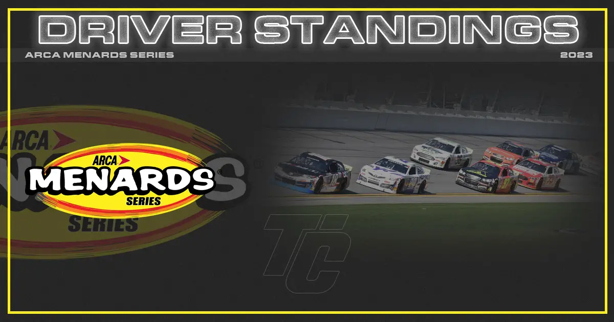 ARCA Menards Series driver standings ARCA Menards Series point standings Who is the ARCA point leader? ARCA driver standings ARCA driver point standings