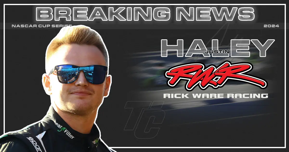Justin Haley Rick Ware Racing 2024 NASCAR Cup Series breaking news NASCAR silly season news