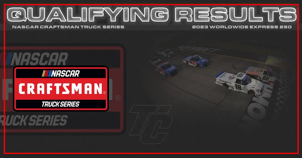 NASCAR Truck starting lineup Richmond Worldwide express 250 starting lineup NASCAR Xfinity qualifying results richmond 2023 Who is on pole for the worldwide express 250?