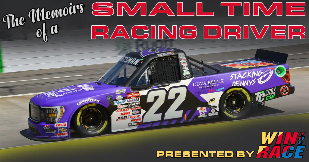 Stephen Mallozzi The Memoirs of a Small Time Racing Driver Martinsville Truck Series start 2023 AM Racing