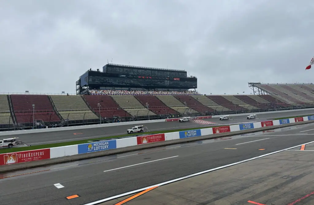 FireKeepers Casino 400 Michigan International Speedway rain postponed Monday Noon ET What channel is the postponed NASCAR race on?