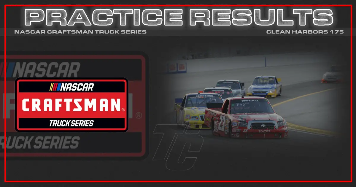 Clean Harbors 175 practice results NASCAR Truck practice results Milwaukee Mile