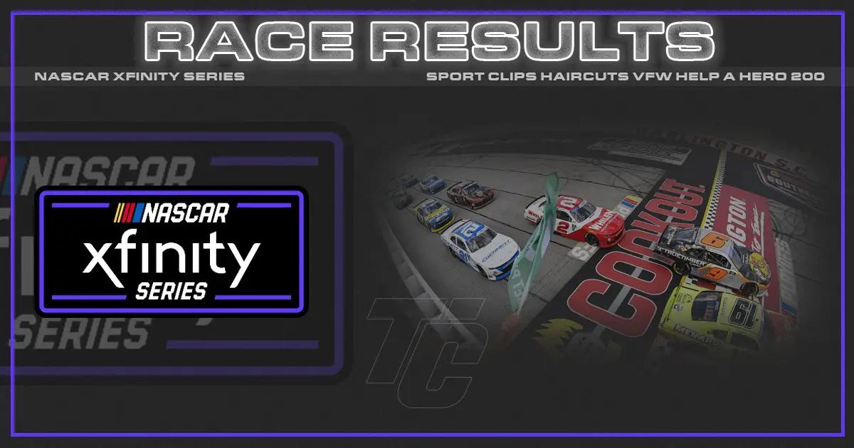 NASCAR Xfinity Sport Clips 200 at Darlington Raceway race results
