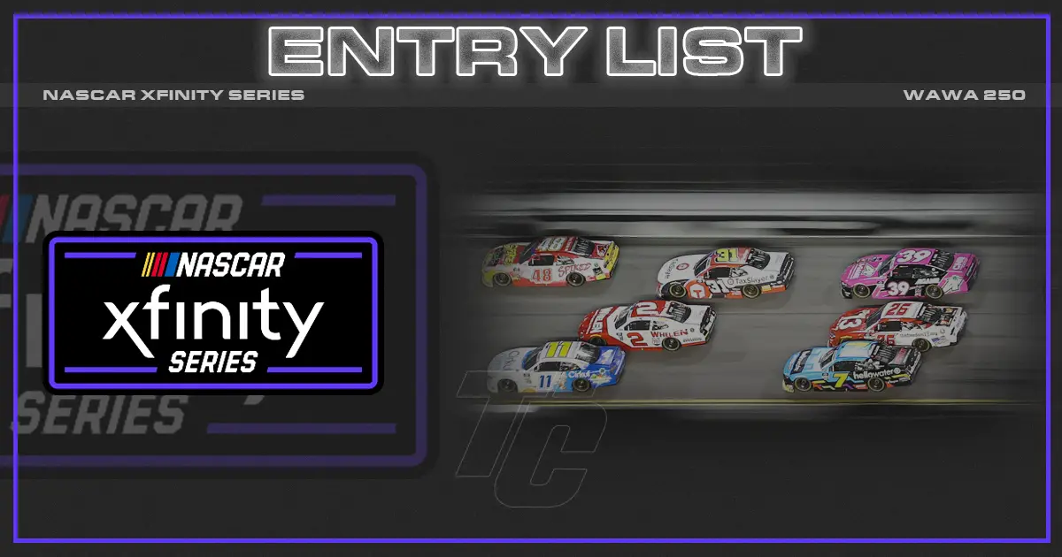 Preliminary Entry List 2023 NXS Wawa 250 Powered by CocaCola at