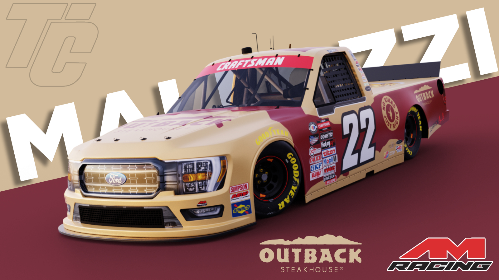 Stephen Mallozzi Outback Steakhouse AM Racing Bristol 2023 NASCAR Craftsman Truck Series
