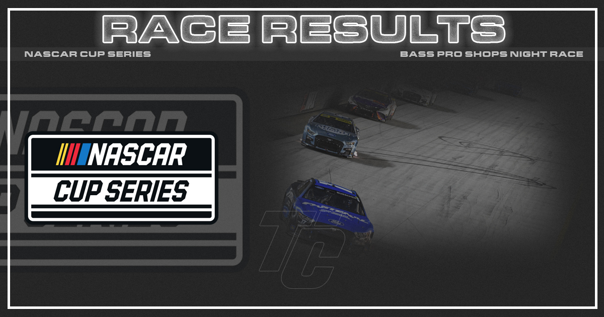 Bass Pro Shops Night Race Results NASCAR Cup Series Bristol Motor Speedway 2023