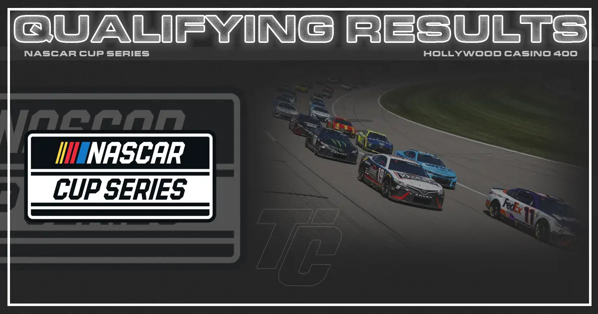 Hollywood Casino 400 starting lineup NASCAR Cup Series Kansas Speedway qualifying results