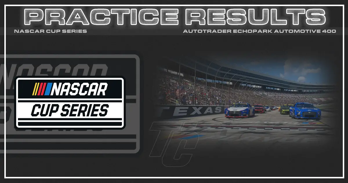 Autotrader 400 practice results NASCAR Cup Series Texas Motor Speedway 2023