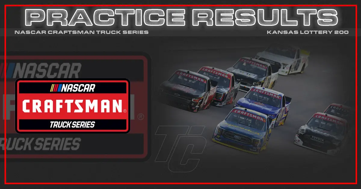 NASCAR Truck Series practice results Kansas Lottery 200 Kansas Speedway
