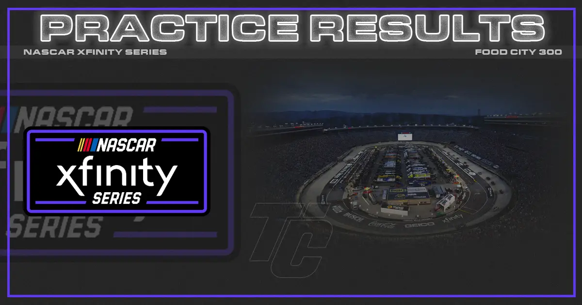 Food City 300 practice results NASCAR Xfinity Series Bristol Motor Speedway