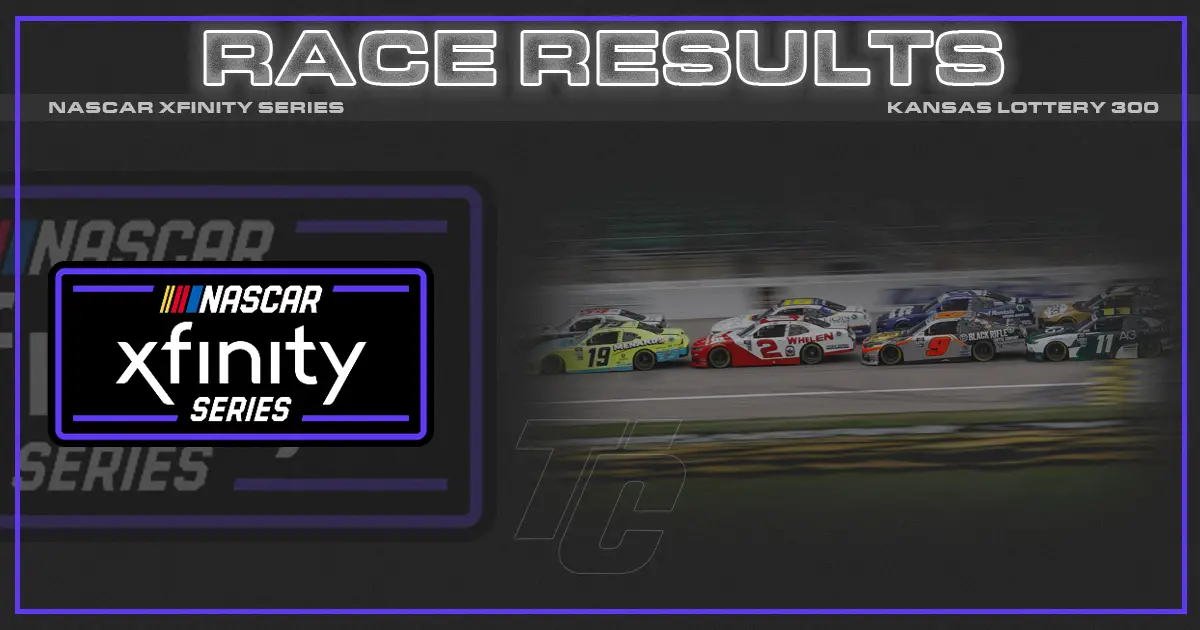 Kansas Lottery 300 race results NASCAR Xfinity Series Kansas Speedway