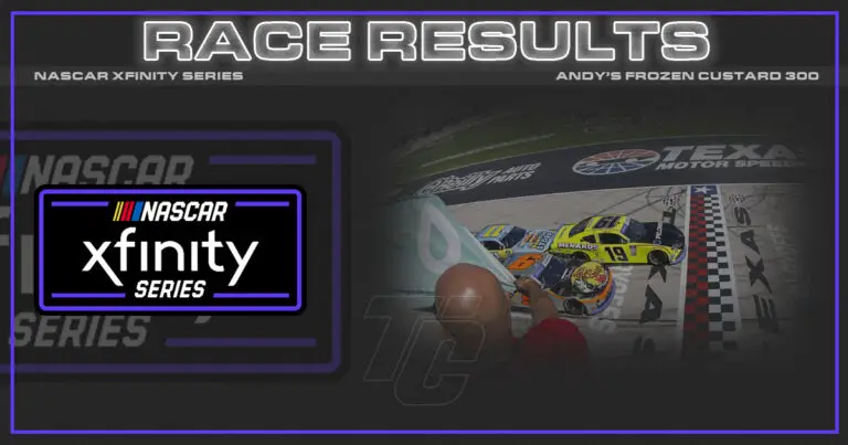 NASCAR Xfinity Series Andy's Frozen Custard 300 race results Texas Motor Speedway