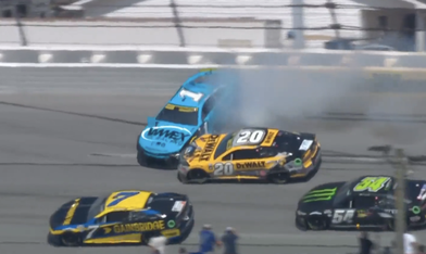 Video Chastain Bell Collected in Four Car Accident at Talladega