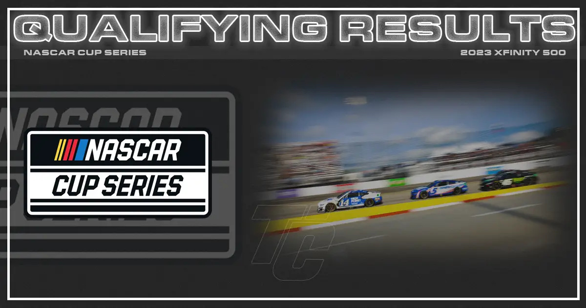 Xfinity 500 starting lineup NASCAR Cup Series Martinsville Speedway qualifying results 2023