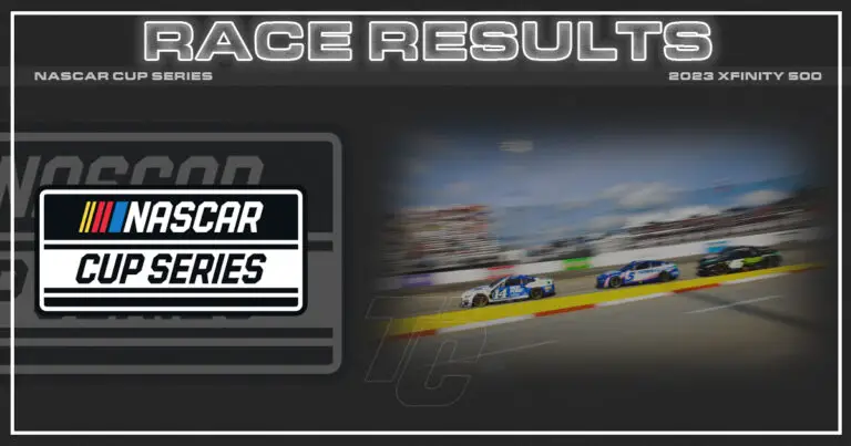 Xfinity 500 race results NASCAR Cup Series Martinsville Speedway 2023