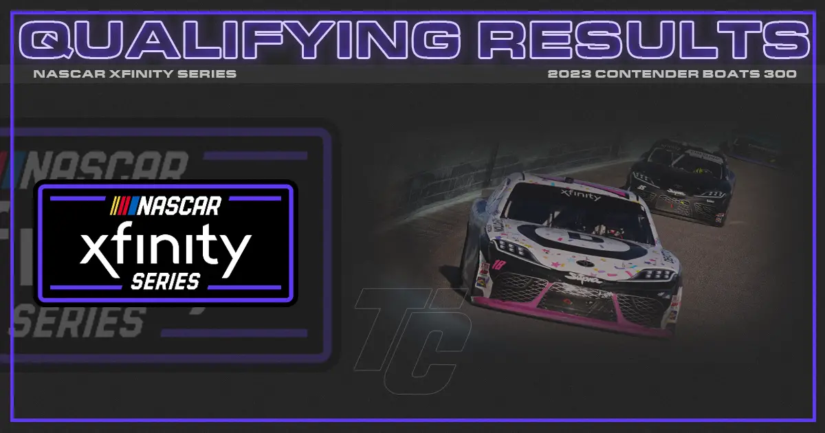 Contender Boats 300 starting lineup NASCAR Xfinity Homestead