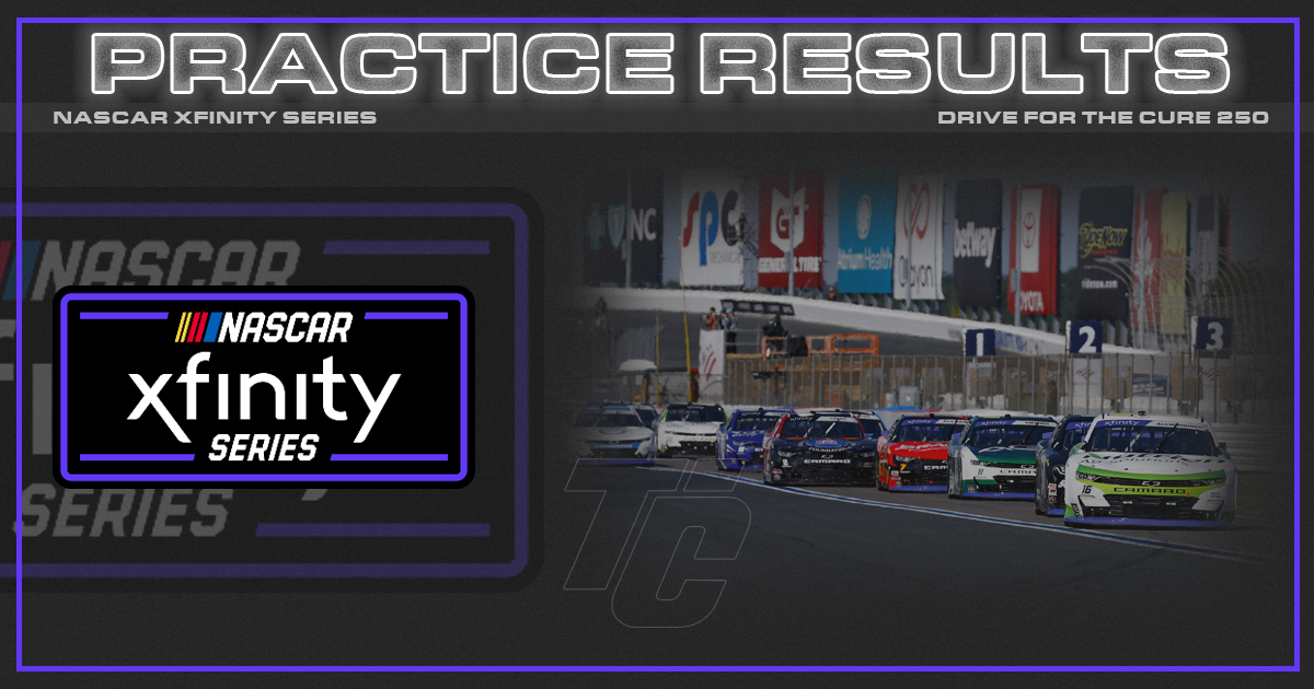 Drive for the Cure 250 practice results NASCAR Xfinity Series Charlotte ROVAL