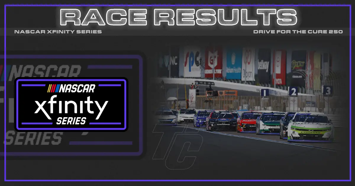 Drive for the Cure 250 race results NASCAR Xfinity Series Charlotte Roval 2023