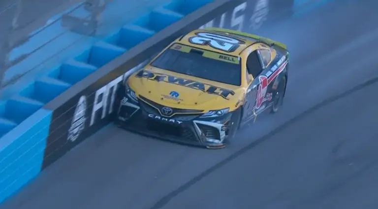 Christopher Bell brake failure Phoenix 2023 NASCAR Cup Series Championship Race Joe Gibbs Racing Video