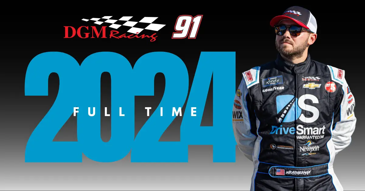 Kyle Weatherman DriveSmart 2024 NASCAR Xfinity Series DGM Racing No. 91 car
