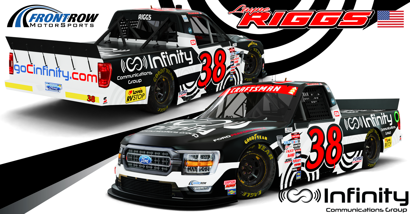 Layne Riggs Infinity Paint Scheme 2024 NASCAR Craftsman Truck Series Front Row Motorsports