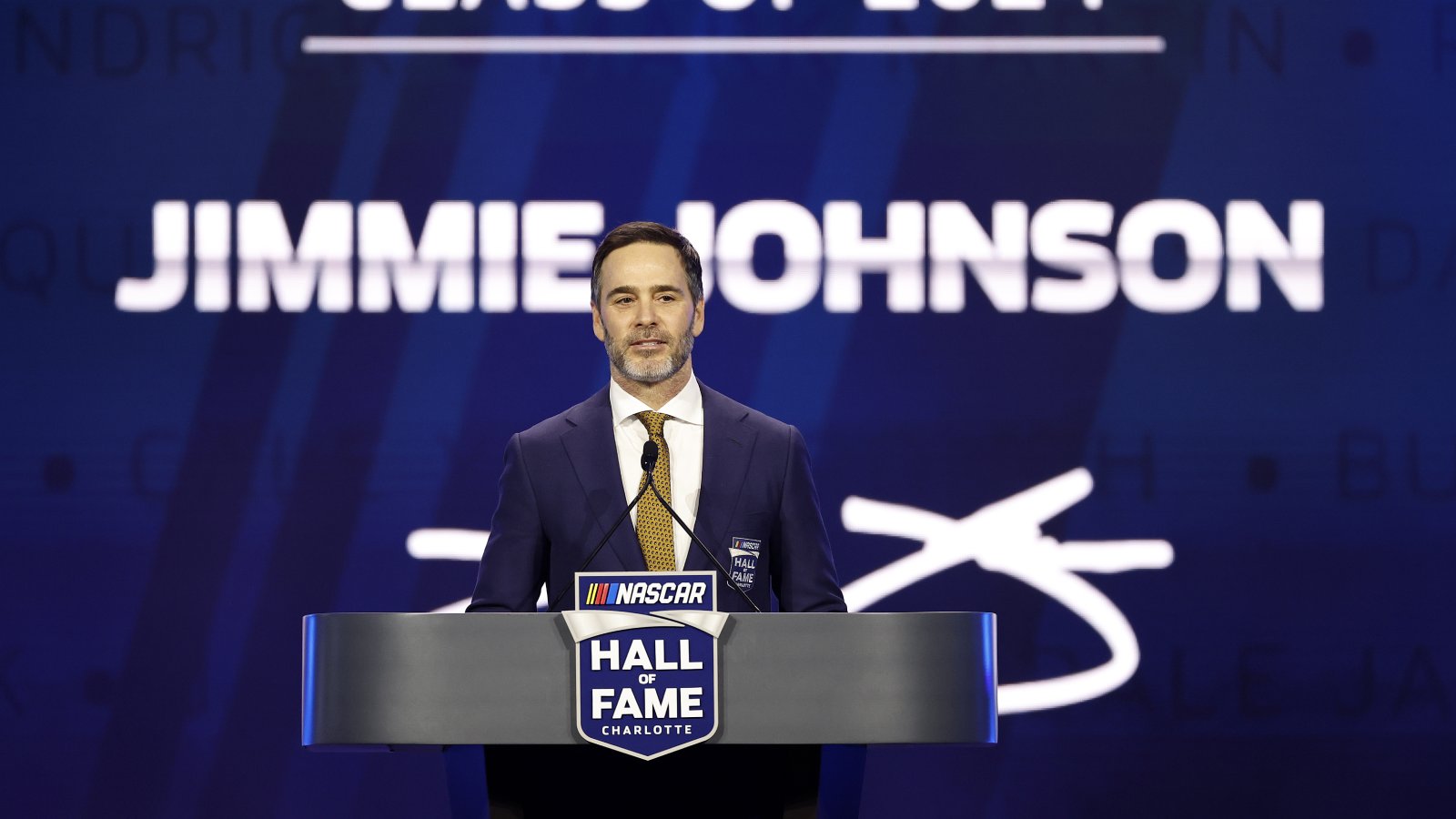 Jimmie Johnson Chad Knaus Donnie Allison NASCAR Hall of Fame Induction Class of 2024