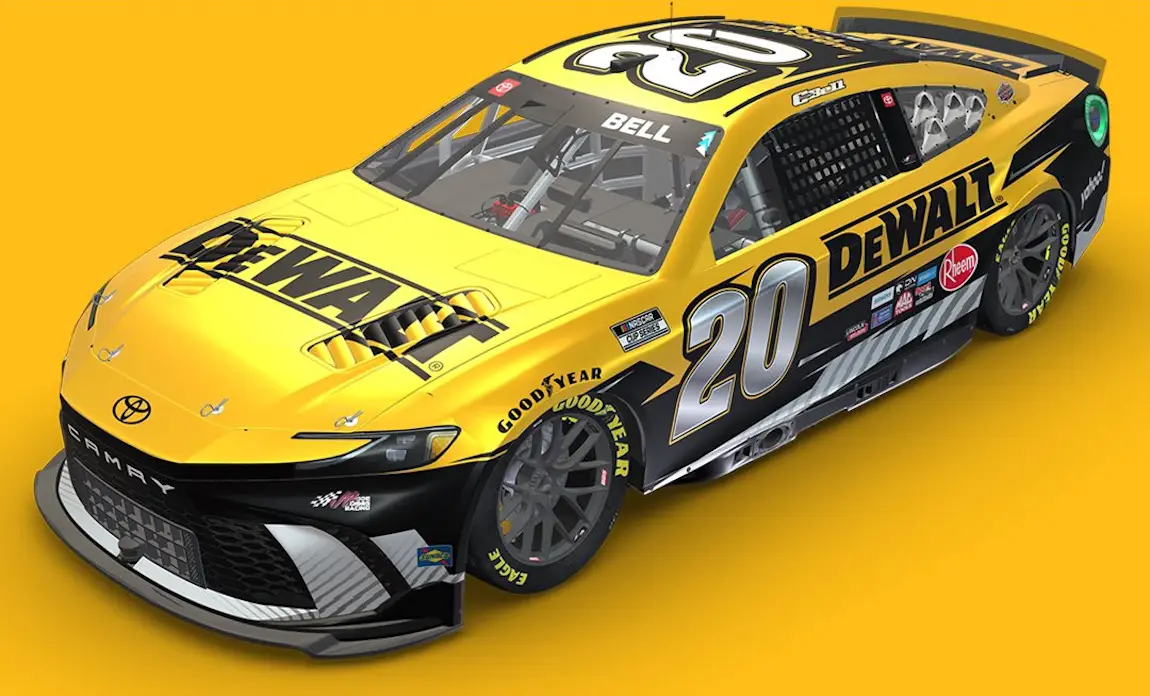 Christopher Bell 2024 NASCAR Cup Series sponsorship schedule DEWALT Tools Joe Gibbs Racing sponsors