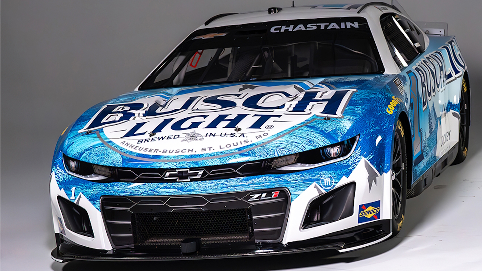 Ross Chastain 2024 Busch Light paint scheme Trackhouse Racing 2024