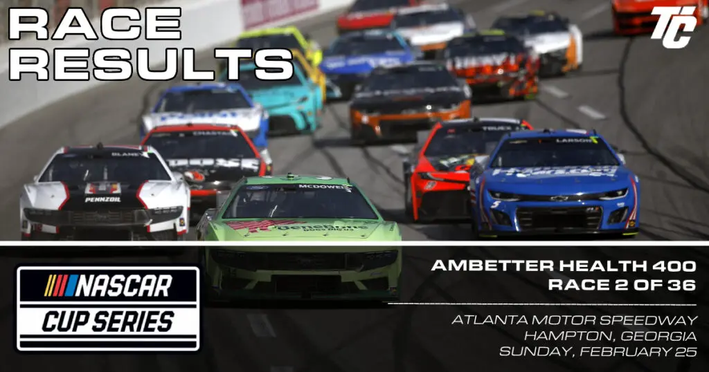 2024 NASCAR Cup Series Ambetter Health 400 race results Atlanta Motor Speedway Daniel Suarez wins