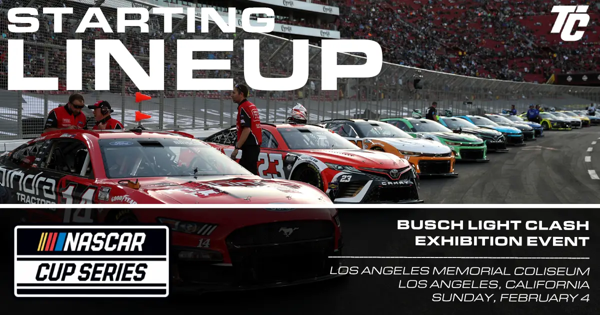 Busch Light Clash starting lineup NASCAR Cup Series qualifying results 2024 LA Memorial Coliseum