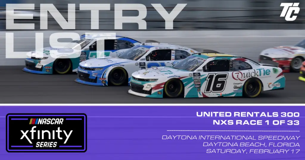 Entry List 2024 NASCAR Xfinity Series United Rentals 300