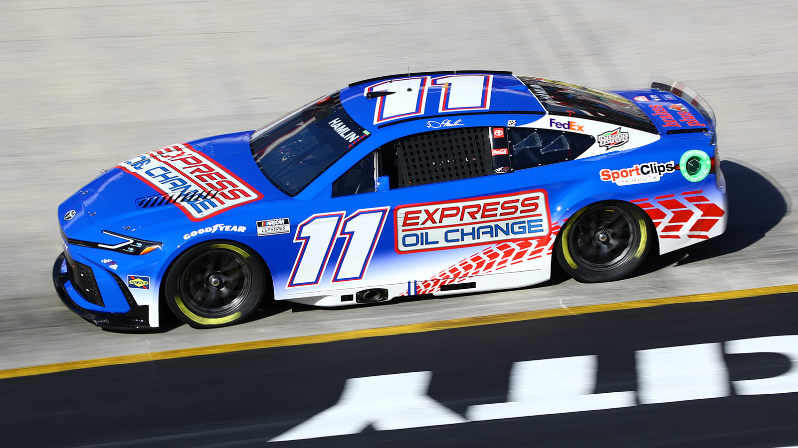 Denny Hamlin Express Oil Change Paint Scheme Joe Gibbs Racing 2024 NASCAR Cup Series