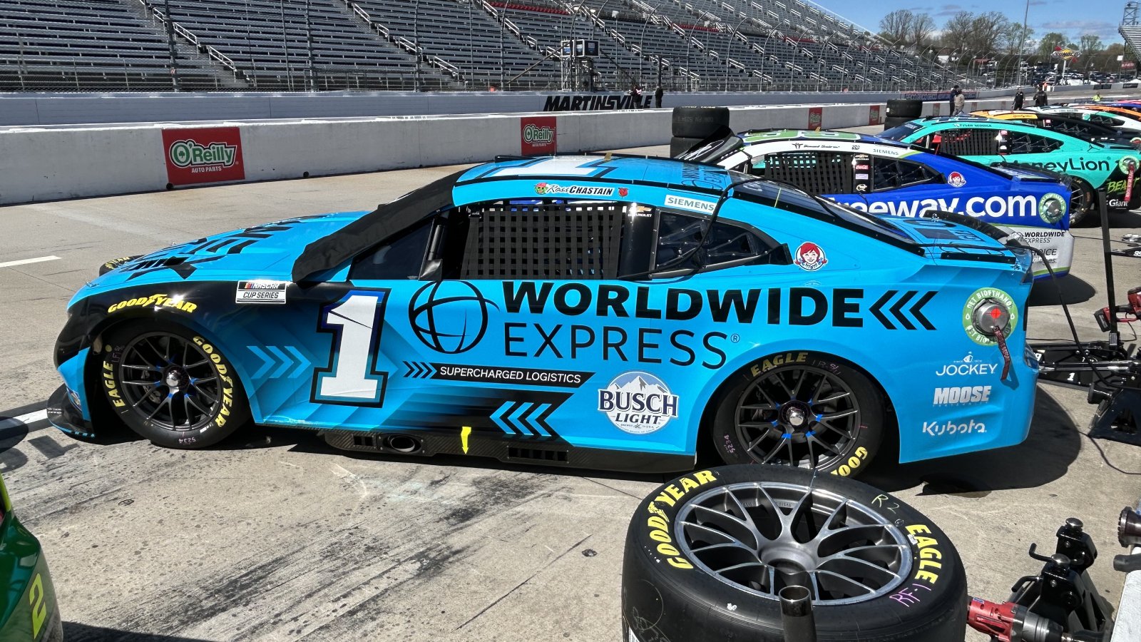Ross Chastain 2024 Worldwide Express paint scheme No. 1 Trackhouse Racing NASCAR Cup Series