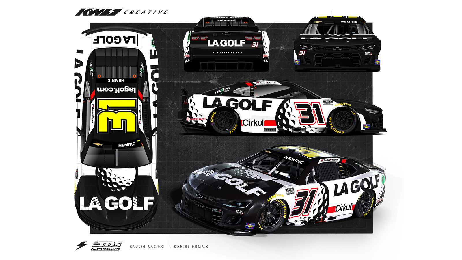 Daniel Hemric 2024 LA Golf paint scheme No. 31 Kaulig Racing NASCAR Cup Series