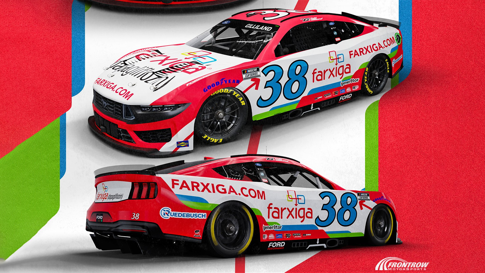 2024 Todd Gilliland FARXIGA paint scheme Front Row Motorsports NASCAR Cup Series