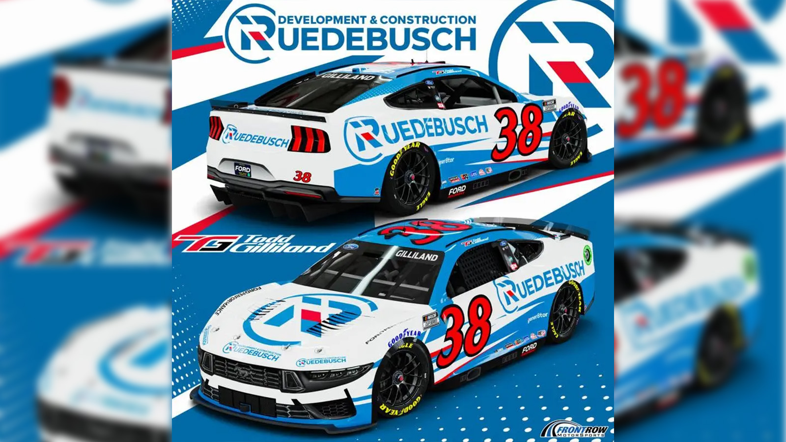 Todd Gilliland 2024 Ruedebusch paint scheme Front Row Motorsports NASCAR Cup Series