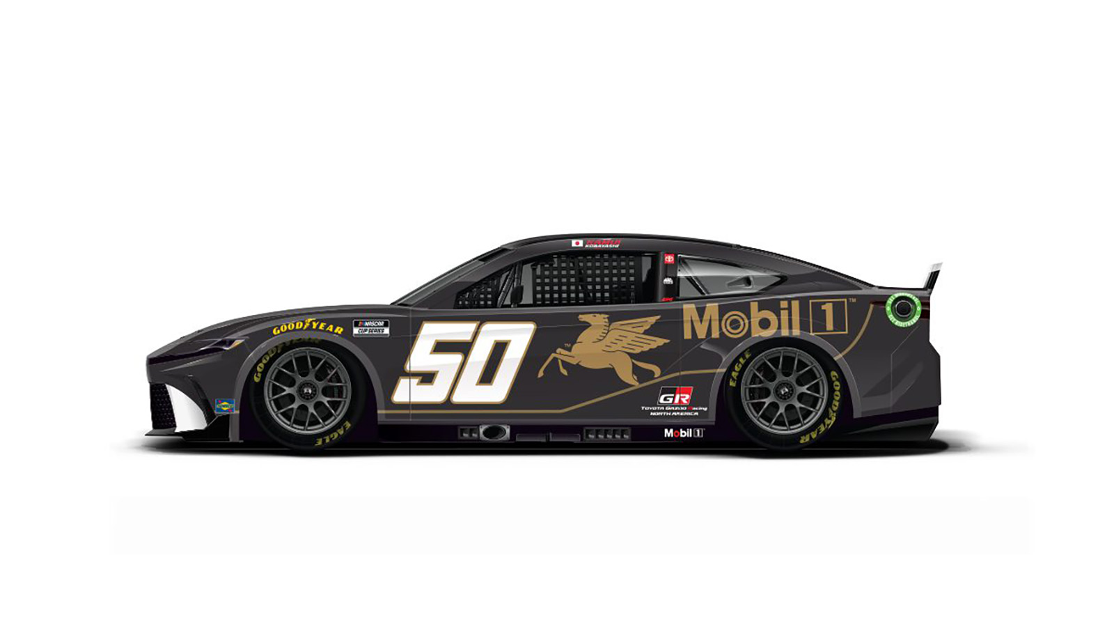 Kamui Kobayashi 2024 Mobil 1 paint scheme 23XI Racing NASCAR Cup Series COTA