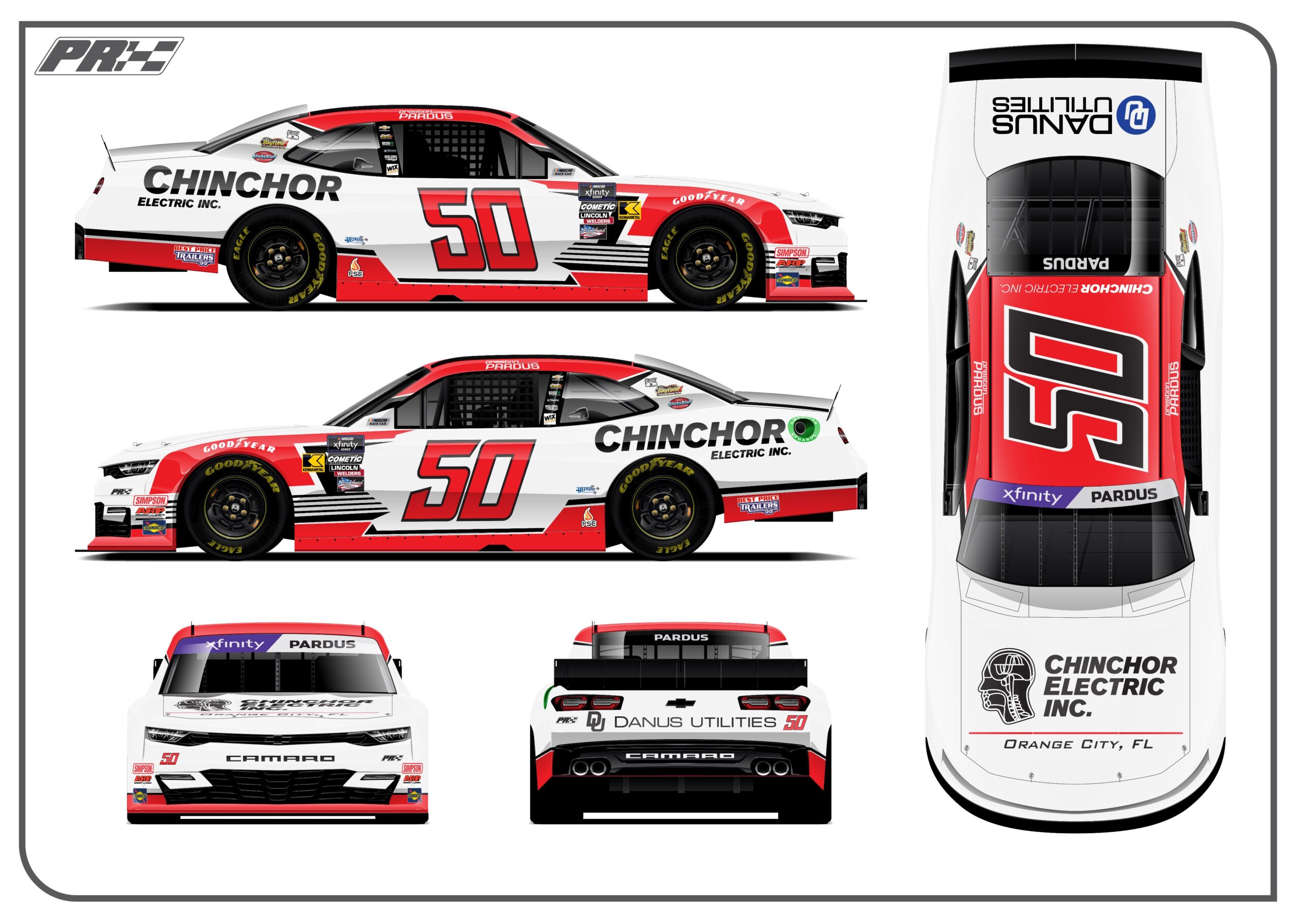 Preston Pardus 2024 Chinchor Electric paint scheme Pardus Racing NASCAR Xfinity Series