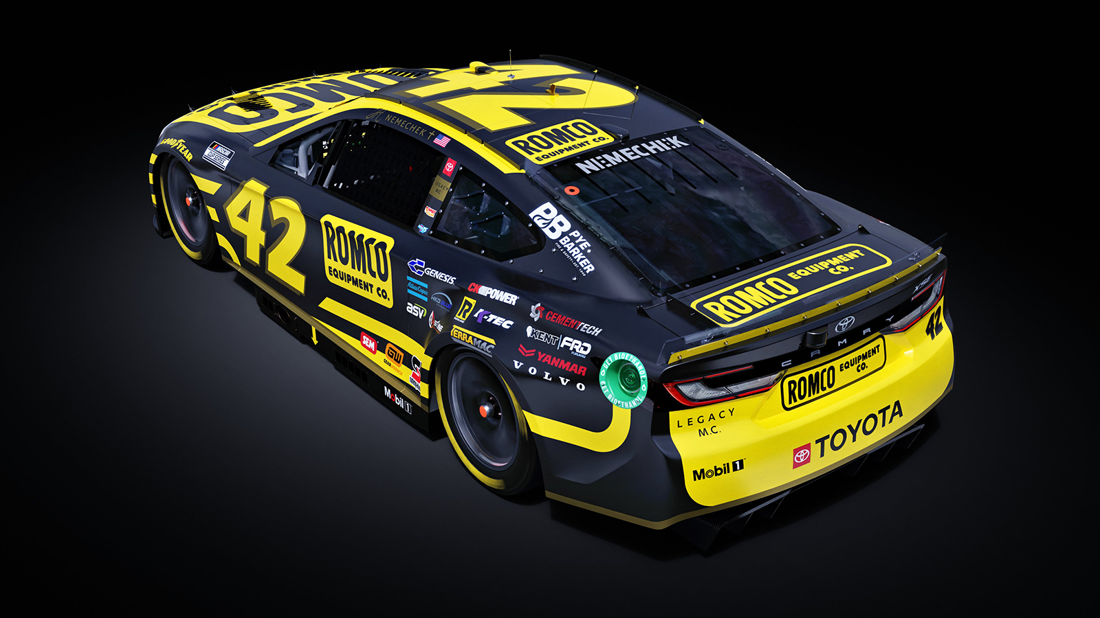 John Hunter Nemechek 2024 Romco paint scheme LEGACY MOTOR CLUB NASCAR Cup Series