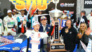 Denny Hamlin wins Food City 500 2024 NASCAR Cup Series Bristol Motor Speedway post race inspection