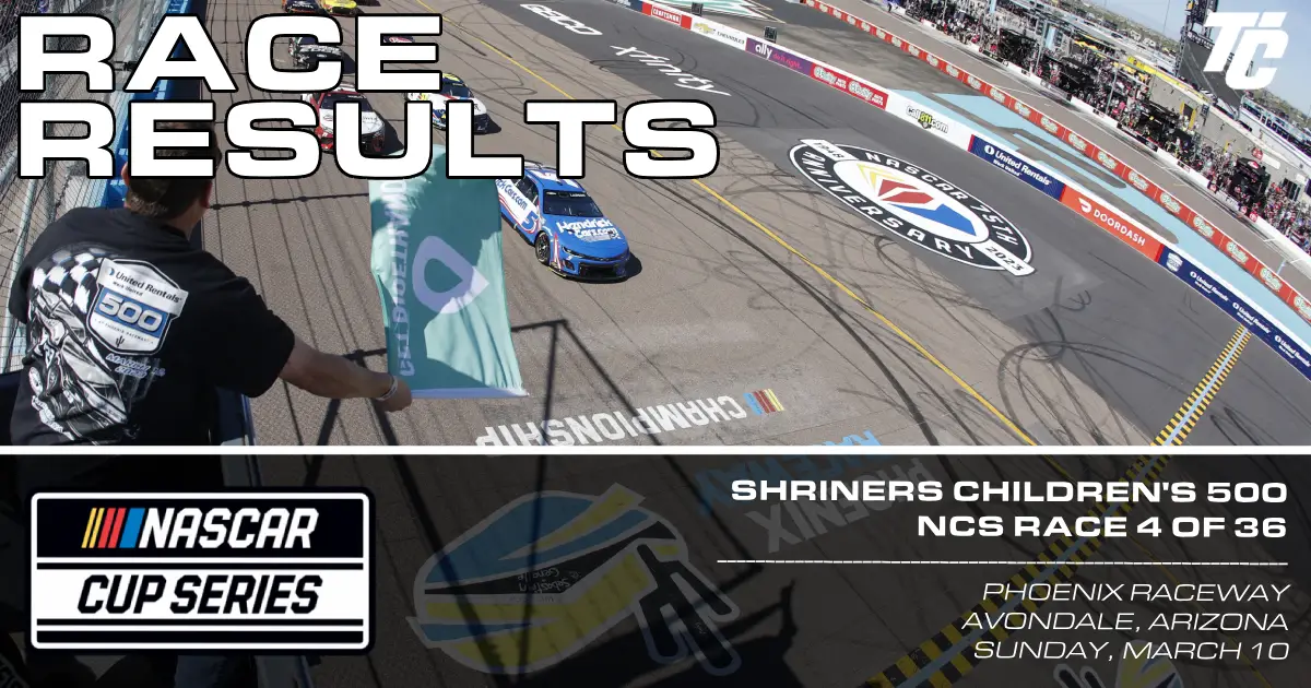 2024 NASCAR Cup Series Shriners Children's 500 race results Phoenix Raceway